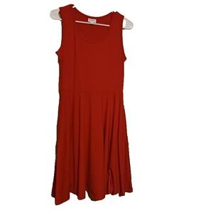 Lularoe Red Sleeveless Dress fit‎ & flare With Pockets M